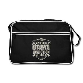 Mein Held ist Daryl - Retro Tasche - Schwarz/Weiß - Vorne