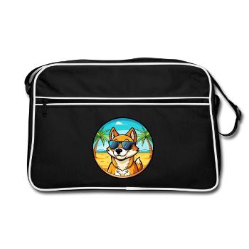 Lunettes de soleil de dessin animé de race de chien chantant de Nouvelle-Guinée - Sac Retro - noir/blanc - Devant
