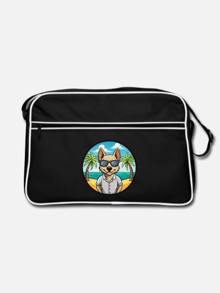 Braque Saint Germain Hunderasse Cartoon Sonnenbrille - Retro Tasche - Schwarz/Weiß - Vorne