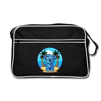 Lunettes de soleil Blue Picardy Spaniel Dog Breed Cartoon - Sac Retro - noir/blanc - Devant