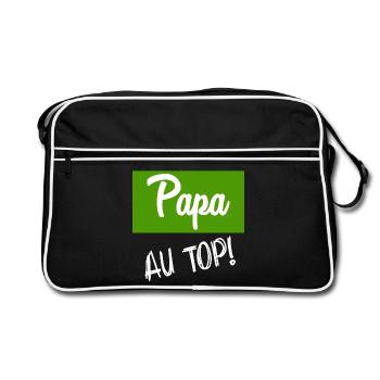 BONNE FÊTE PAPA. PAPA. FÊTE DES PÈRES. PÈRE - Sac Retro - noir/blanc - Devant