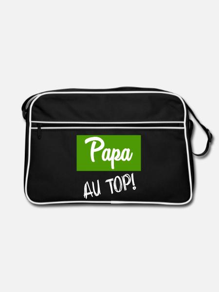 BONNE FÊTE PAPA. PAPA. FÊTE DES PÈRES. PÈRE - Sac Retro - noir/blanc
