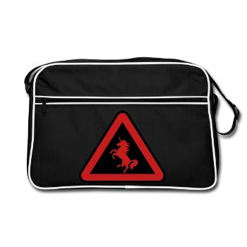 Attention licorne, danger - Sac Retro - noir/blanc - Devant