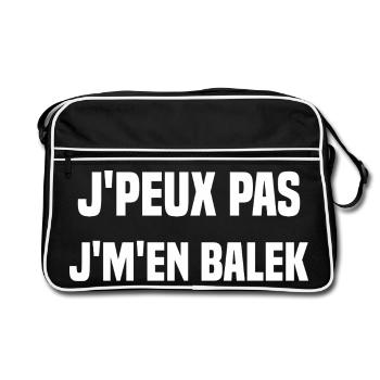 J'peux pas j'm'en balek - Sac Retro - noir/blanc - Devant