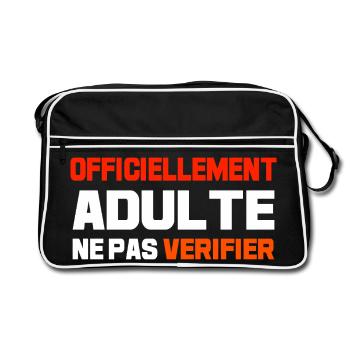 Officiellement adulte ne pas vérifier - Sac Retro - noir/blanc - Devant