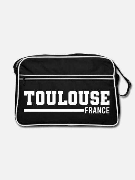 Toulouse | Frankreich - Retro Tasche - Schwarz/Weiß - Vorne