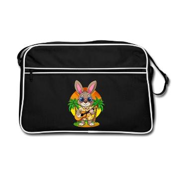 Lunettes de soleil de plage d’été de lapin drôle hawaïenne - Sac Retro - noir/blanc - Devant