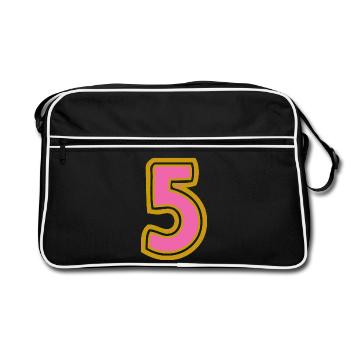5. 5 YEARS. 5th ANNIVERSARY. 5 YEAR ANNIVERSARY - Retro Bag - black/white - Front