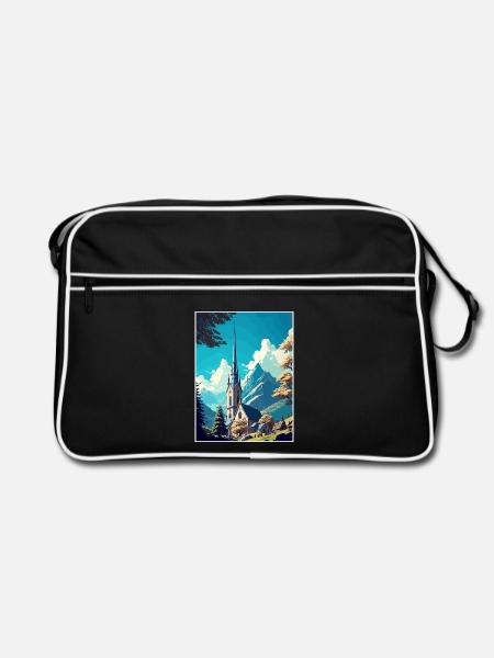 Lourdes France Vintage voyage affiche WPA Souvenir - Sac Retro - noir/blanc