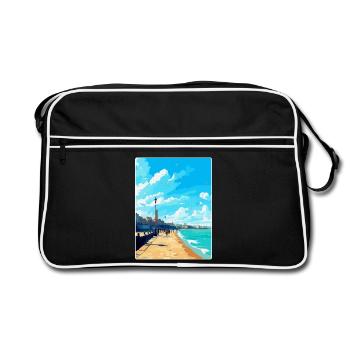 Margate Angleterre Royaume-Uni Affiche de voyage vintage souvenir - Sac Retro - noir/blanc - Devant