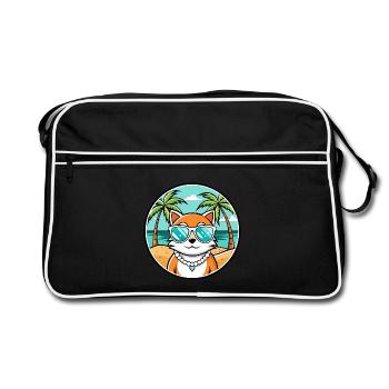 Hantilly Tiffany Cat Breed Cartoon Sunglass Beach - Retro Bag - black/white - Front