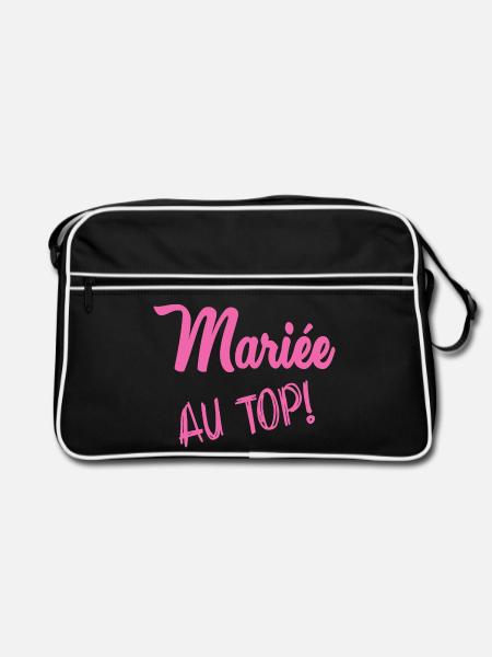 BRAUT AN DER SPITZE - Retro Tasche - Schwarz/Weiß - Vorne