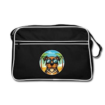 Lunettes de soleil Rottweiler Dog Cartoon Summer Beach - Sac Retro - noir/blanc - Devant