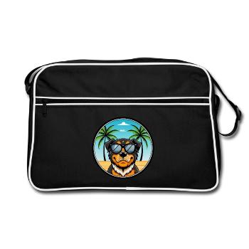 Lunettes de soleil Rottweiler Dog Cartoon Summer Beach - Sac Retro - noir/blanc - Devant