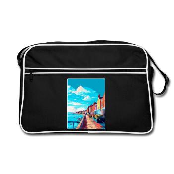 Weymouth England Uk Vintage Reiseposter Souvenir - Retro Tasche - Schwarz/Weiß - Vorne