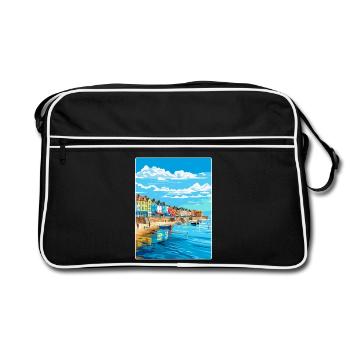 Weymouth England Uk Vintage Reiseposter Souvenir - Retro Tasche - Schwarz/Weiß - Vorne