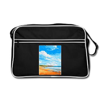 Baie de Constantine, Cornouailles, Angleterre, Royaume-Uni, Affiche de voyage - Sac Retro - noir/blanc - Devant