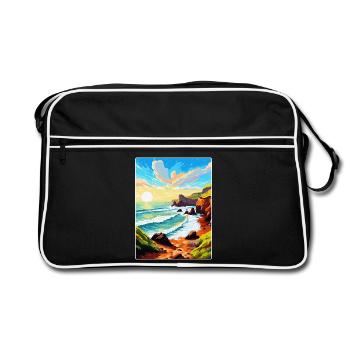 Hartland Quay Devon Vintage Travel Poster Souvenir - Retro Bag - black/white - Front