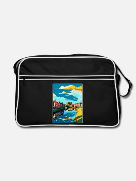 Newark On Trent England Uk Reise Poster Souvenir - Retro Tasche - Schwarz/Weiß - Vorne