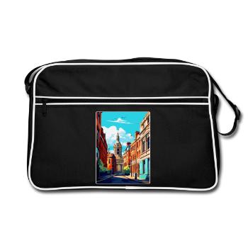 Leeds England Uk Vintage Travel Poster Souvenir - Retro Bag - black/white - Front