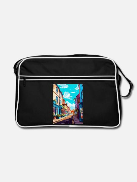 Frome England Uk Vintage Reise Poster Souvenir - Retro Tasche - Schwarz/Weiß - Vorne