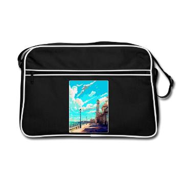Brighton Angleterre Royaume-Uni Affiche de voyage vintage souvenir - Sac Retro - noir/blanc - Devant
