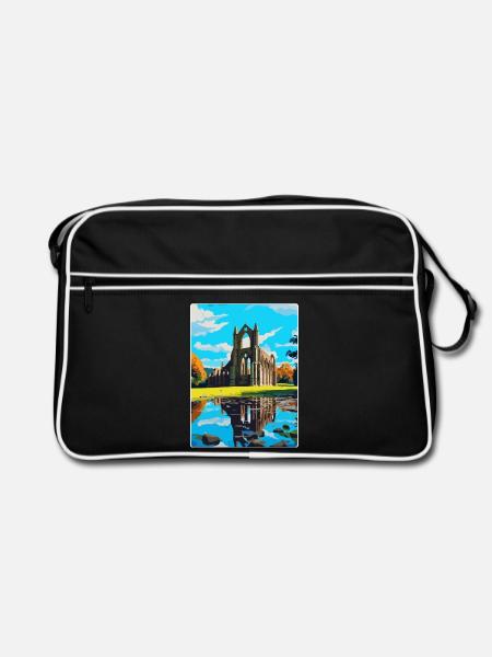 Bolton Abbey England Uk Reise Poster Souvenir WPA - Retro Tasche - Schwarz/Weiß - Vorne