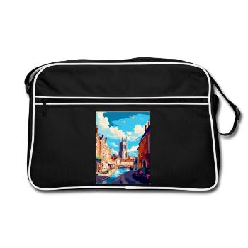 Exeter England Uk Vintage Reiseposter Souvenir - Retro Tasche - Schwarz/Weiß - Vorne