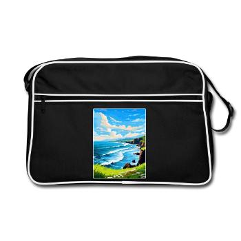 North Coast 500 Écosse Royaume-Uni Affiche de voyage vintage - Sac Retro - noir/blanc - Devant