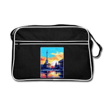 Trafalgar Square Angleterre Royaume-Uni Affiche de voyage vintage - Sac Retro - noir/blanc - Devant