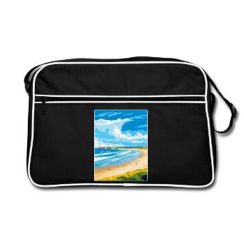 Portstewart Strand Ireland Uk Travel Poster WPA - Retro Bag - black/white - Front