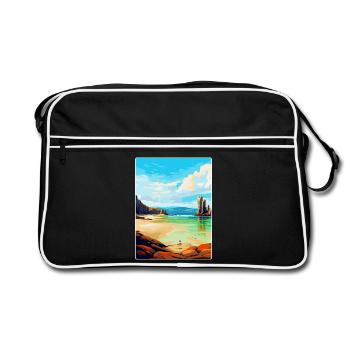 Île de Lewis, Écosse, Royaume-Uni, Affiche de voyage vintage - Sac Retro - noir/blanc - Devant