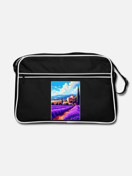 Provence Frankreich Vintage Reiseplakat Souvenir WPA - Retro Tasche - Schwarz/Weiß - Vorne