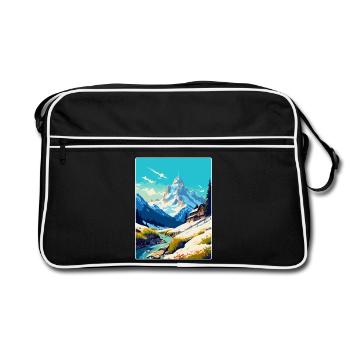 Chamonix Frankreich Vintage Reiseposter Souvenir WPA - Retro Tasche - Schwarz/Weiß - Vorne
