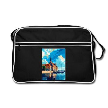 Rostock Allemagne Affiche de voyage vintage Souvenir WPA - Sac Retro - noir/blanc - Devant