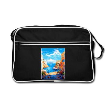 Héraklion Grèce Affiche de voyage vintage souvenir - Sac Retro - noir/blanc - Devant