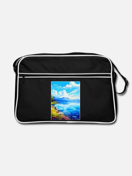 Lac du Bourget France Affiche de voyage vintage souvenir - Sac Retro - noir/blanc