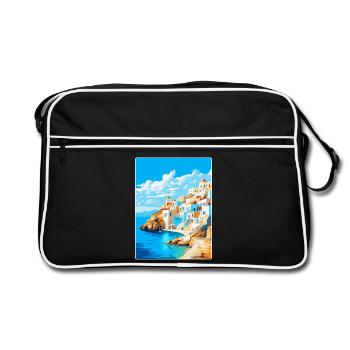 Karpathos Grèce Affiche de voyage vintage souvenir - Sac Retro - noir/blanc - Devant