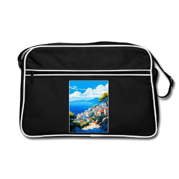 Hydra Grèce Vintage Voyage Poster WPA Souvenir - Sac Retro - noir/blanc - Devant