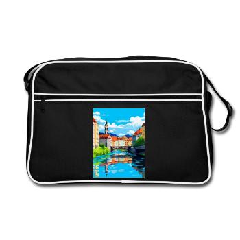 Ljubljana Slovénie Affiche de voyage vintage souvenir - Sac Retro - noir/blanc - Devant