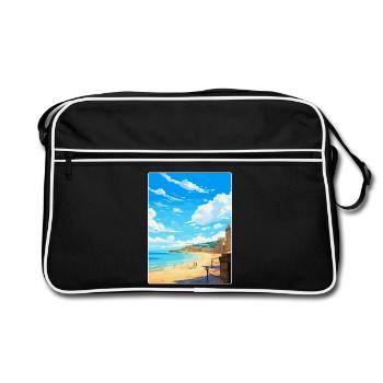Saint Malo France Poster de voyage vintage souvenir - Sac Retro - noir/blanc - Devant