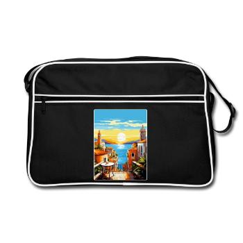 Malaga Espagne Affiche de voyage vintage WPA Souvenir - Sac Retro - noir/blanc - Devant