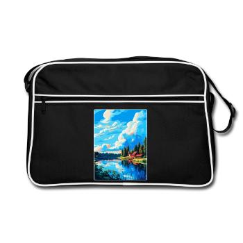 Falun Suède Affiche de voyage vintage WPA Souvenir - Sac Retro - noir/blanc - Devant