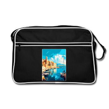 Héraklion Grèce Affiche de voyage vintage souvenir - Sac Retro - noir/blanc - Devant