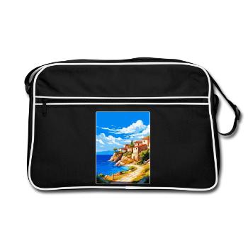 Mani Halbinsel Griechenland Vintage Reiseposter WPA - Retro Tasche - Schwarz/Weiß - Vorne