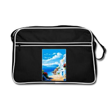 Milos Grèce Vintage Affiche de voyage WPA Souvenir - Sac Retro - noir/blanc - Devant