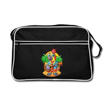 Drôle de perroquet d’été plage lunettes de soleil hawaïenne - Sac Retro - noir/blanc - Devant