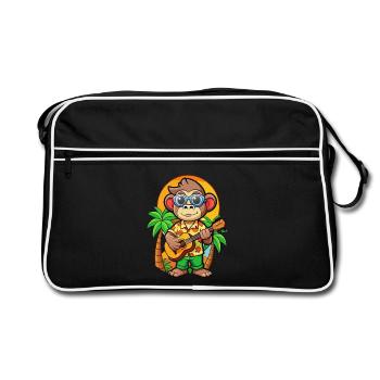 Lunettes de soleil de plage d’été de dessin animé de singe drôle - Sac Retro - noir/blanc - Devant