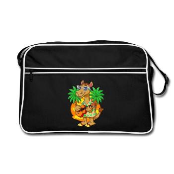 Drôle Camel Dessin animé Plage d’été Lunettes de soleil Guitare - Sac Retro - noir/blanc - Devant