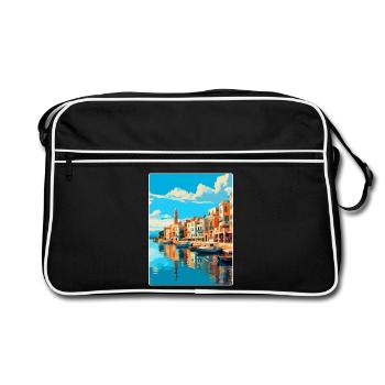 Rethymno Greece Vintage Travel Poster Souvenir WPA - Retro Bag - black/white - Front